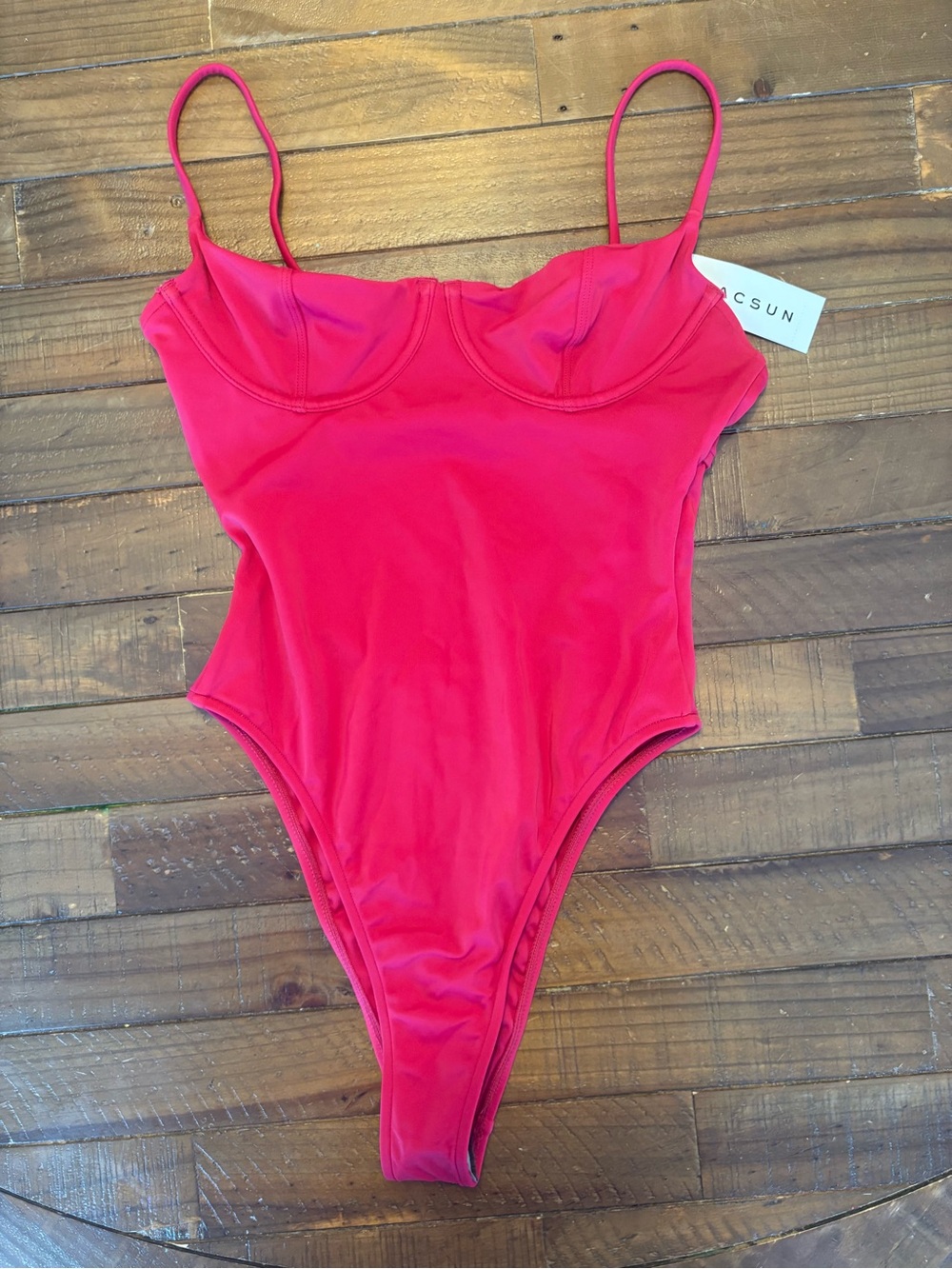 PacSun red Underwire One-Piece Swimsuit high cut cheeky XS new!
